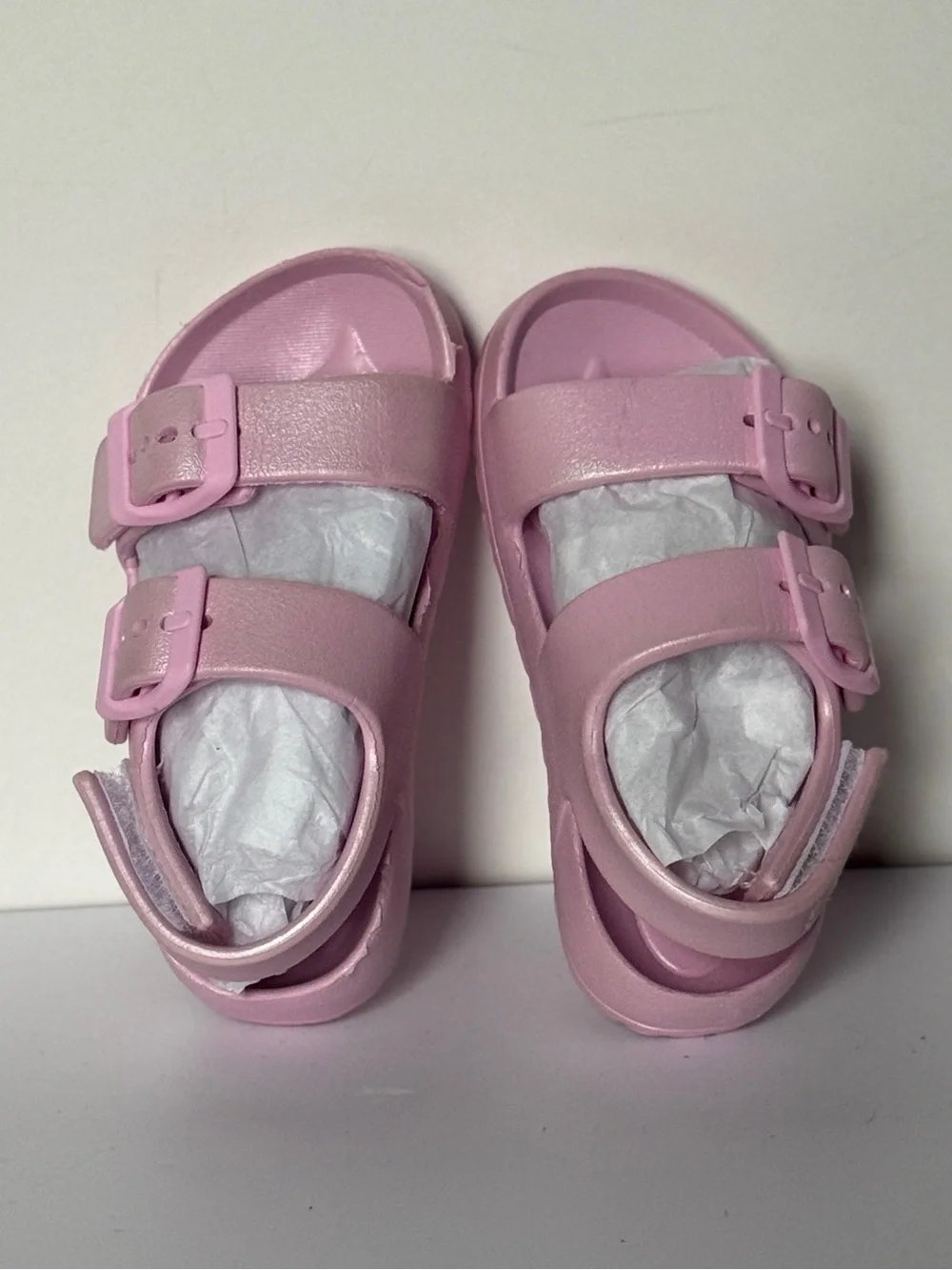 Pink Toddler Size 5-6 Water Sandals Dual Strap Buckle Slide
